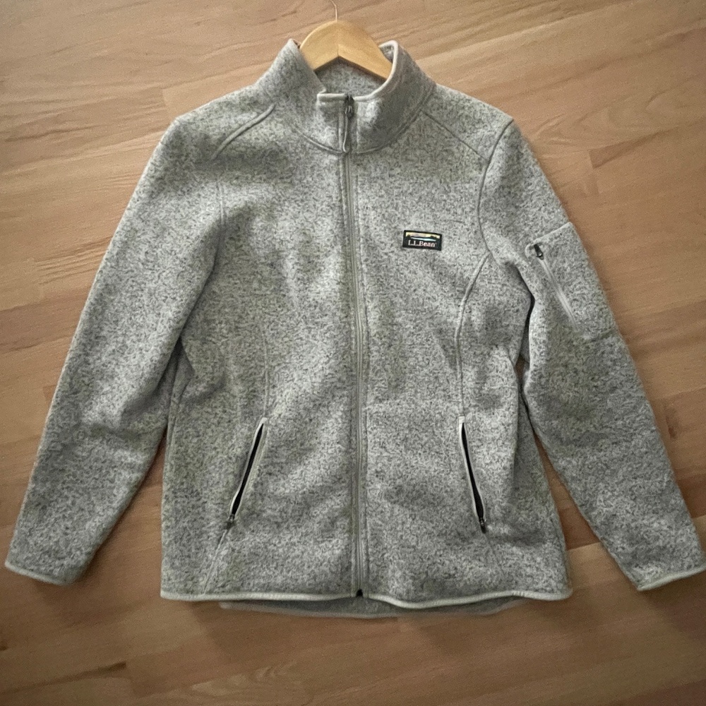 LL Bean grey full zip fleece